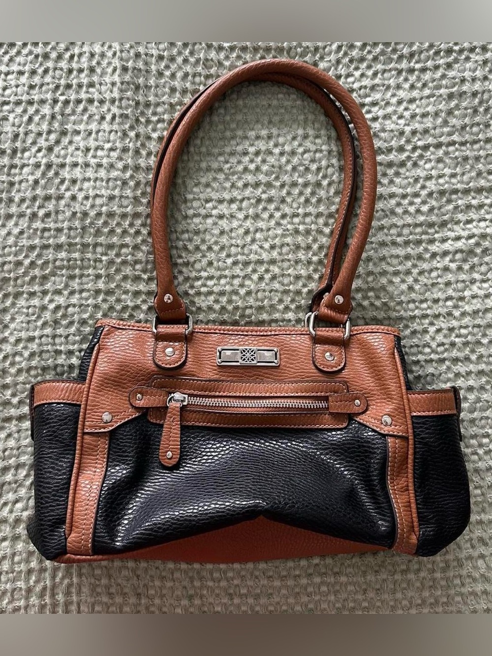 Women's Two-Tone Brown and Black Shoulder Bag